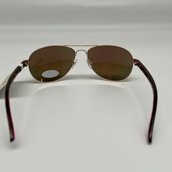 a.n.a‎ Gold Aviator Gasses with animal print Temple Rods - Pink Reflective - Picture 2 of 6